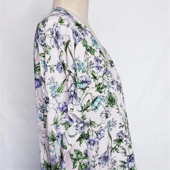 I Love JOAH Kimono Swimsuit Coverup Sheer Pink Floral - Picture 9 of 12